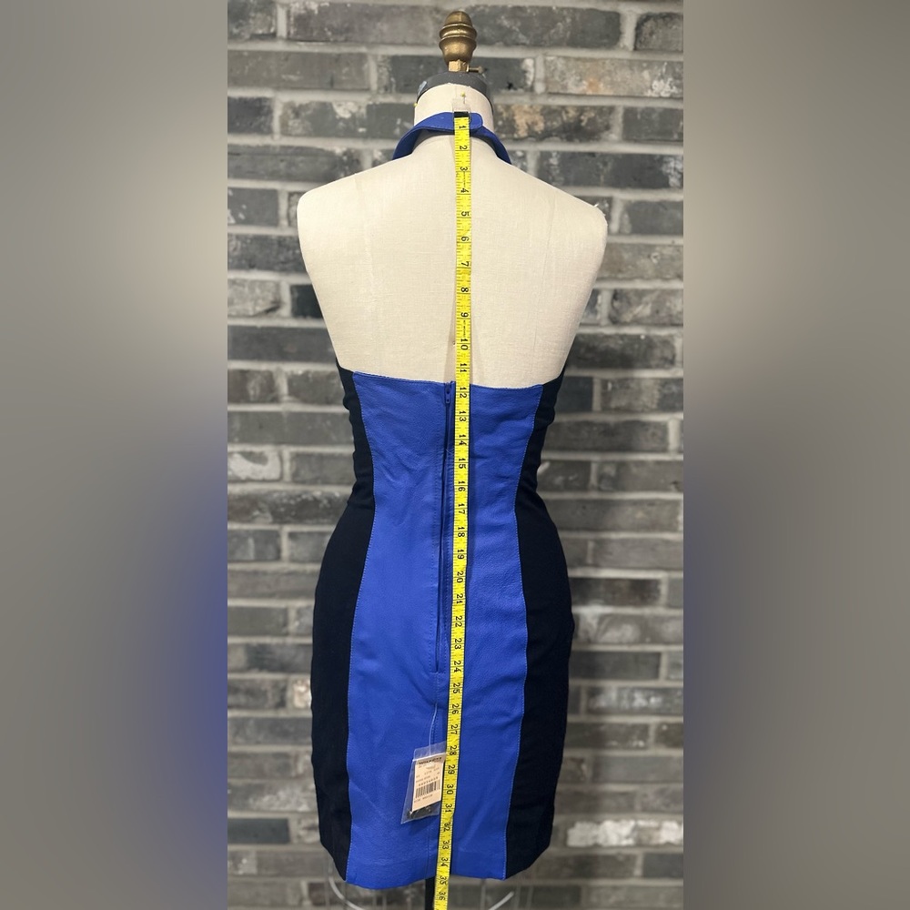 New Wilson Blue Leather and Black Lycra Dress. - Picture 14 of 14
